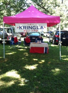 My booth at the Scandinavian Day festival in Illinois. The sign reads Kringla, which is very popular Norwegian treat.