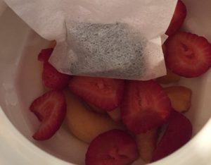 Teapot with Strawberries, Peaches, and Donwell Abbey Strawberry Tea